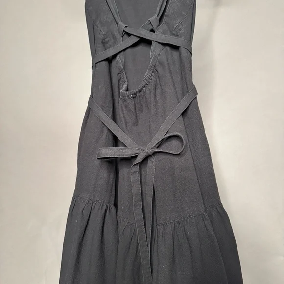 EVERLANE • Pinafore Dress - Cotton Stretch Tiered Spaghetti Strap w/ Pockets 00 - Picture 9 of 16